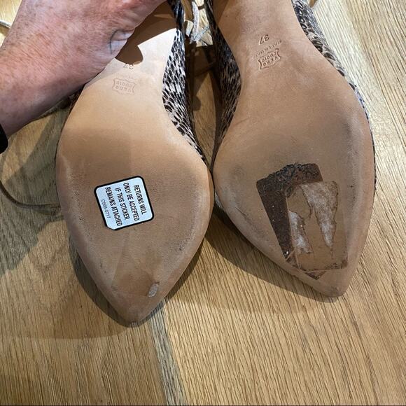 Alexa Wagner Snakeskin Open Back Ankle Strap Heels in Brown - Picture 5 of 8